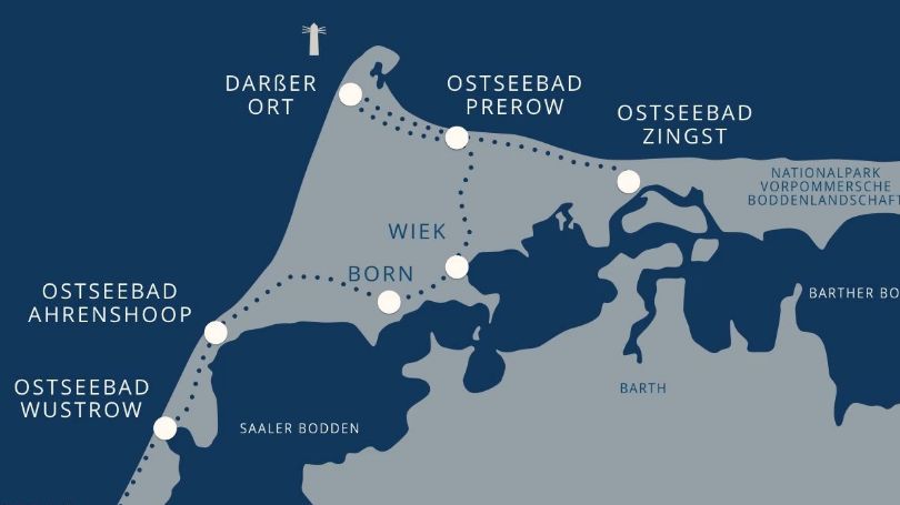 Karte für die Anreise zum Ostseebad Zingst